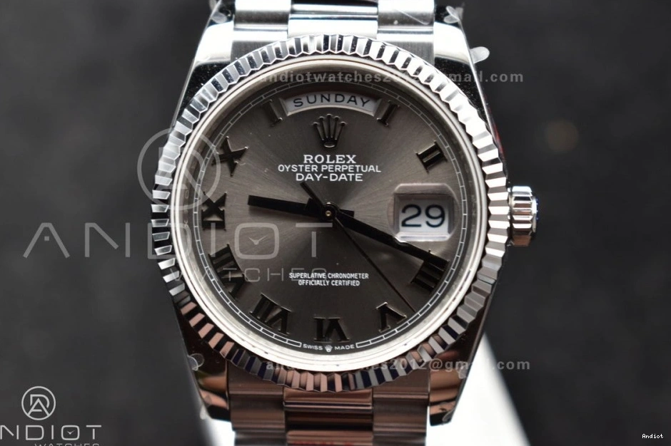 SS Dial Edition President Grey on V5 DayDate Best Roman Weight) Steel (Gain 904L 36 vr3255 Bracelet QF 0210